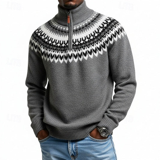 Xavier | Men's Nordic Quarter-Zip Sweater Warm Knit 0