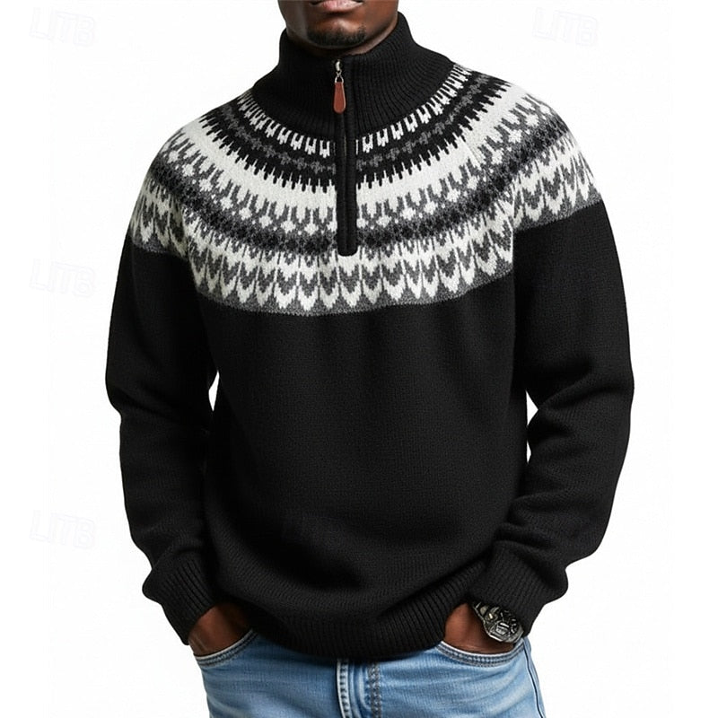 Xavier | Men's Nordic Quarter-Zip Sweater Warm Knit 2