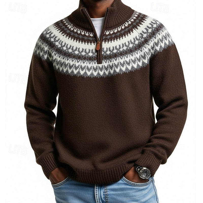 Xavier | Men's Nordic Quarter-Zip Sweater Warm Knit 3