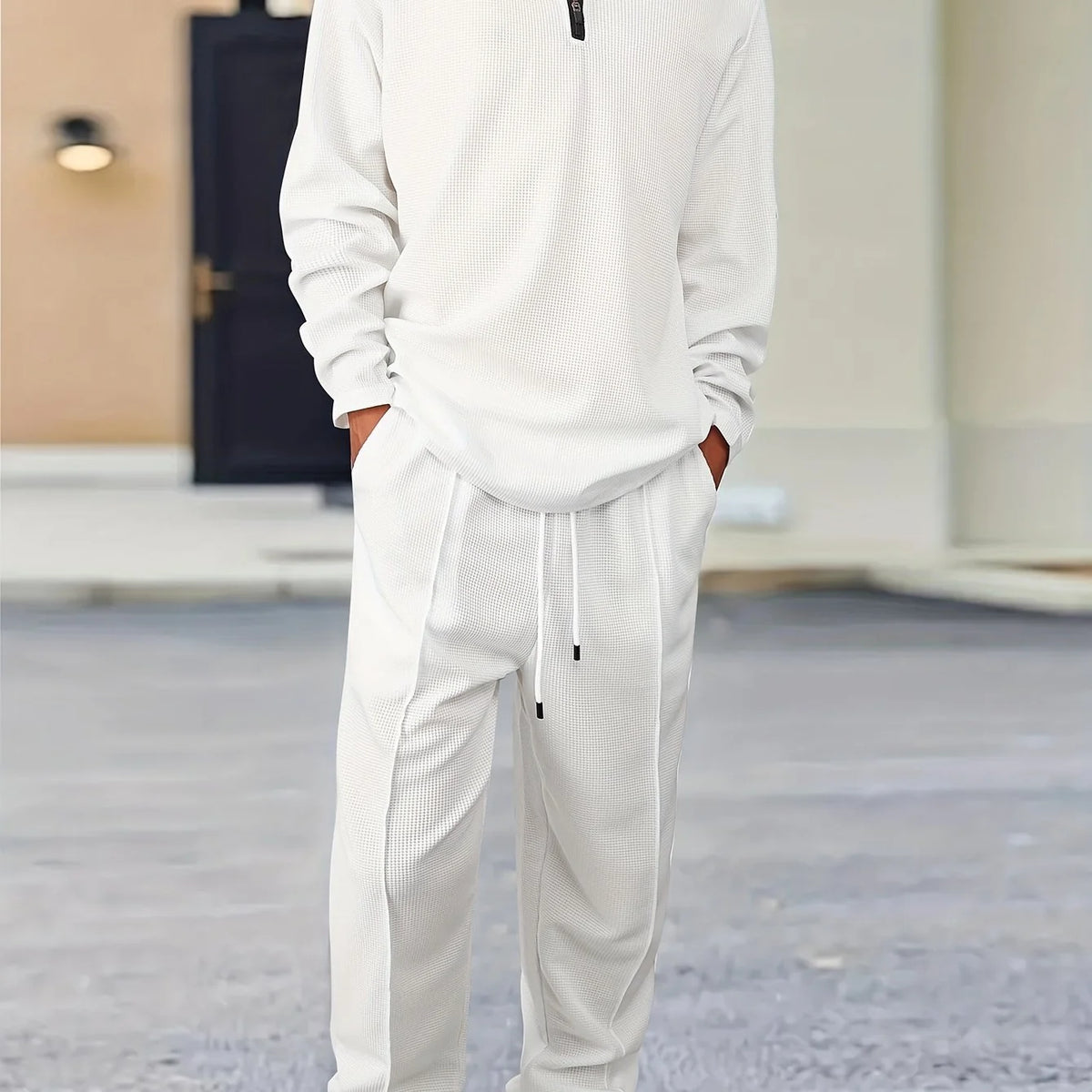 Xavier | Relaxed Waffle-Knit Two-Piece Set 0